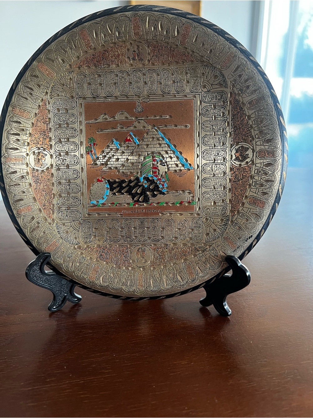 Egyptian Pyramid Decorative Plate - Multicolor